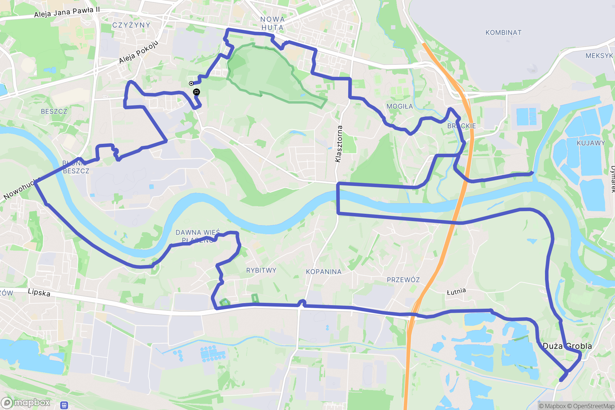 Kraków: mapa trasy - Poland