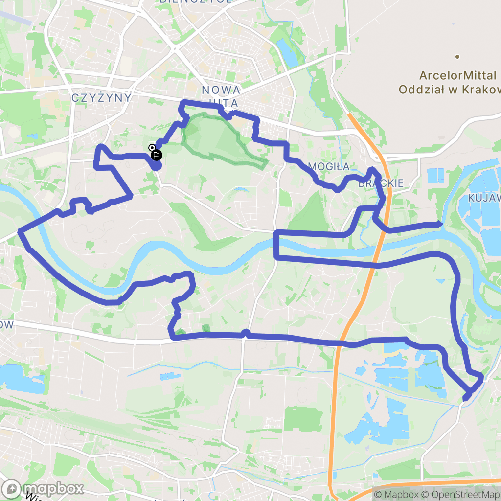 Kraków: mapa trasy - Poland