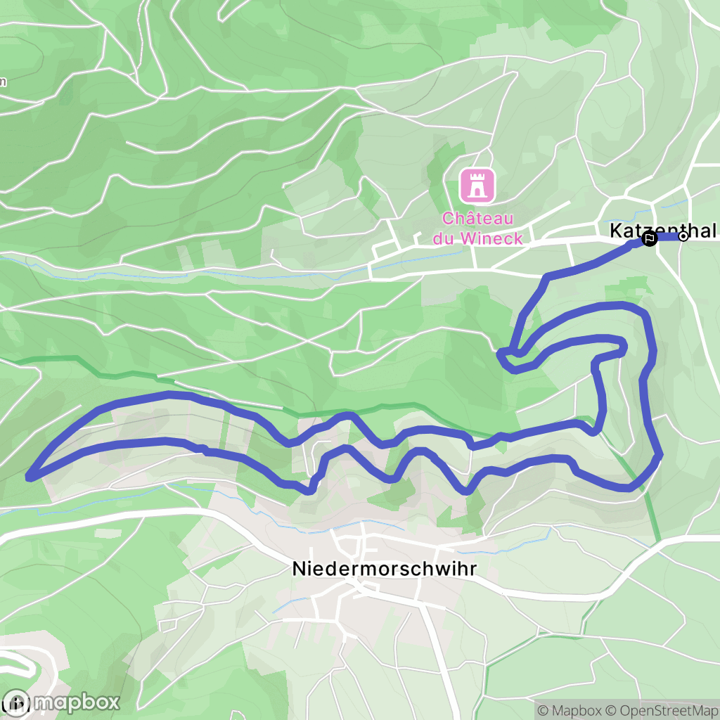 Katzenthal : carte du parcours de randonnée - France