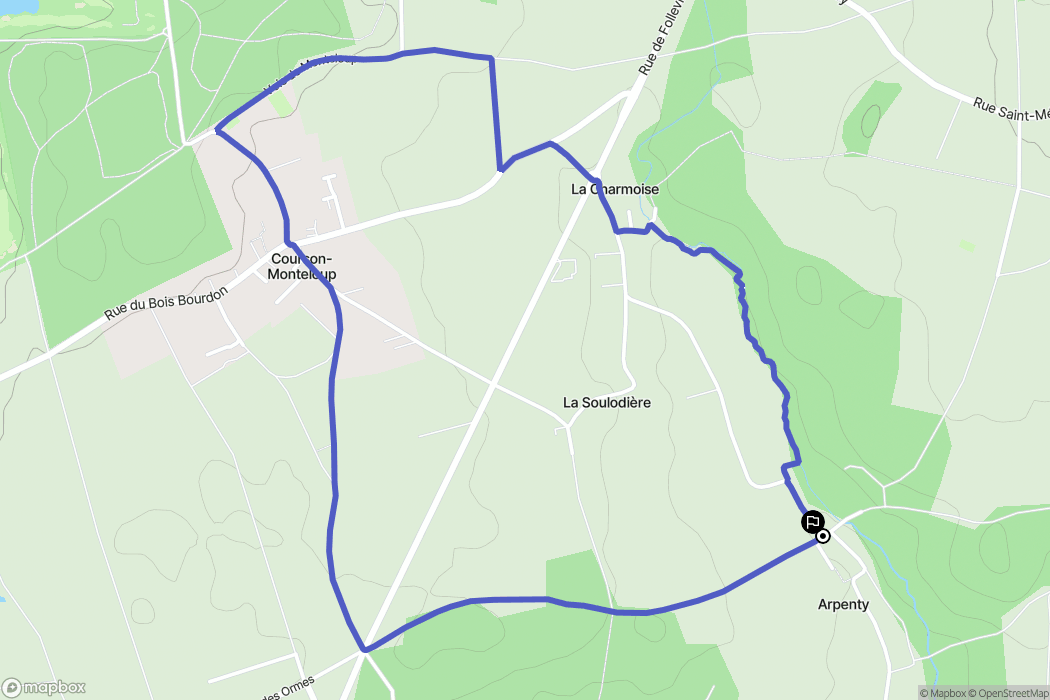 Bruyères-le-Châtel : carte du parcours de randonnée - France