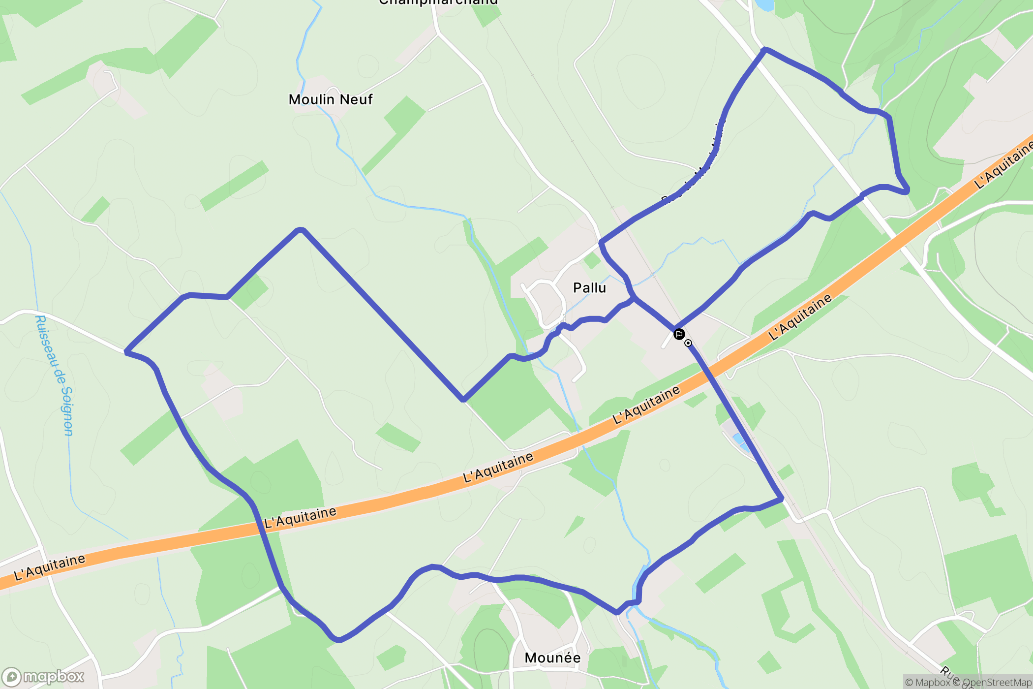 Nanteuil : carte du parcours de randonnée - France