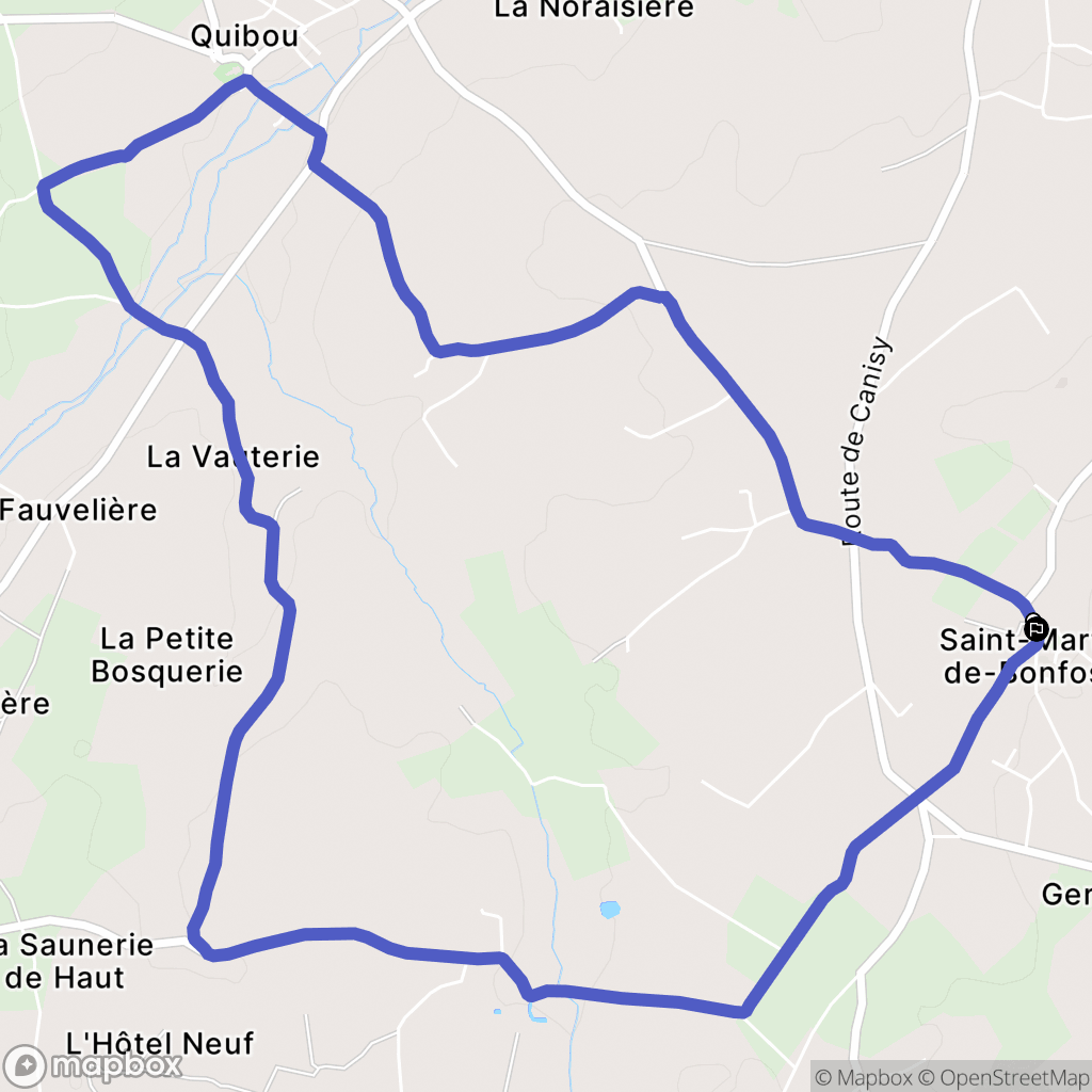Saint-Martin-de-Bonfossé : carte du parcours de randonnée - France