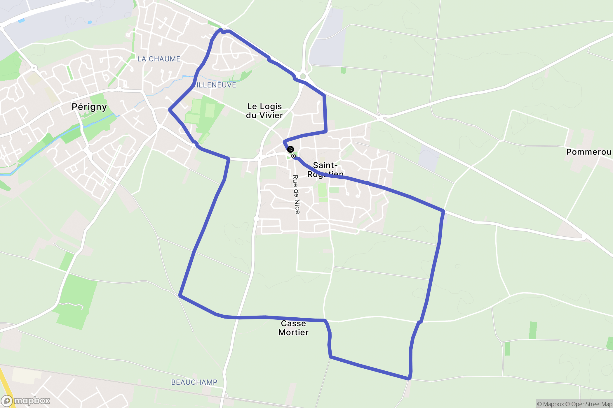 Saint-Rogatien : carte du parcours de randonnée - France