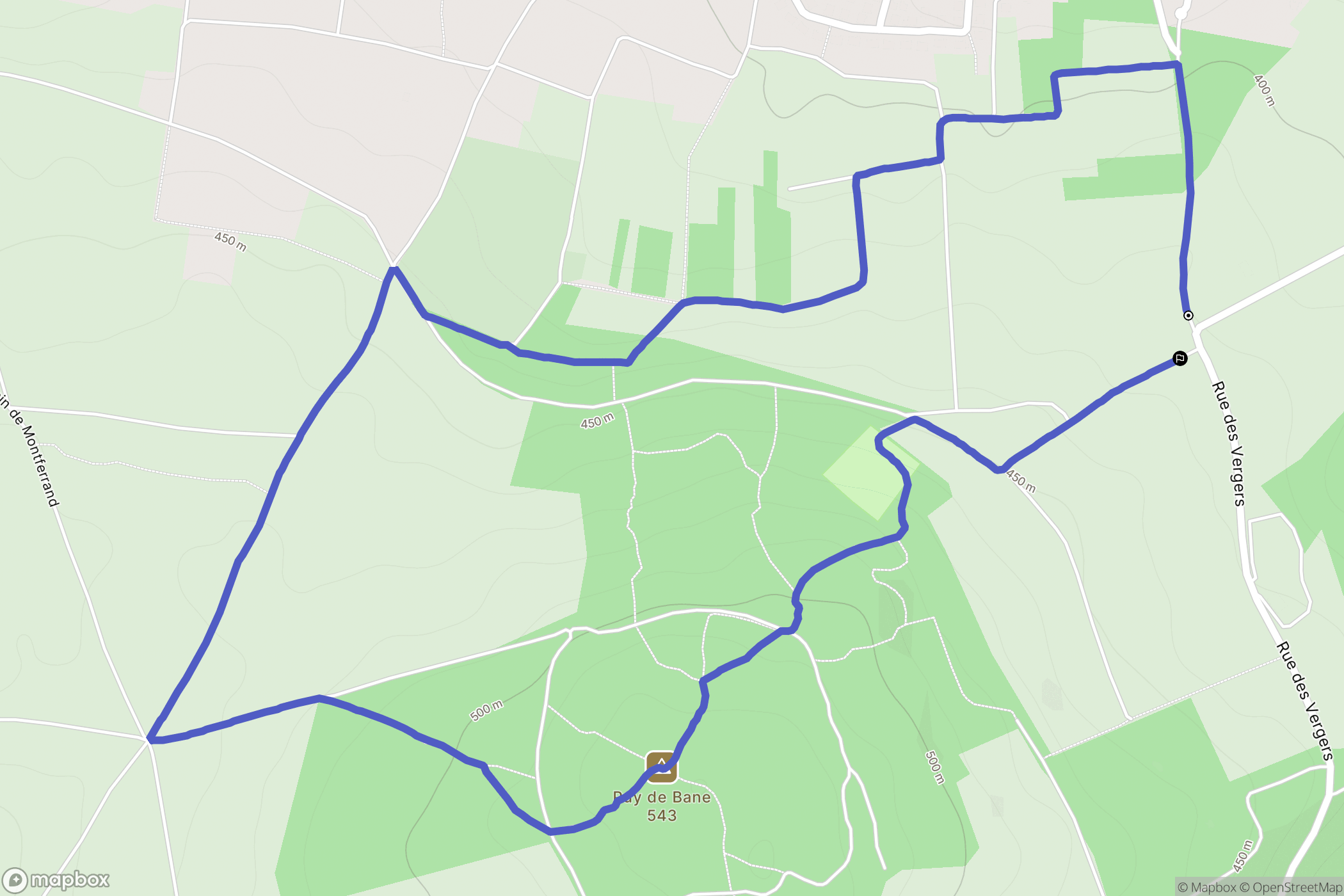 Lempdes : carte du parcours de randonnée - France