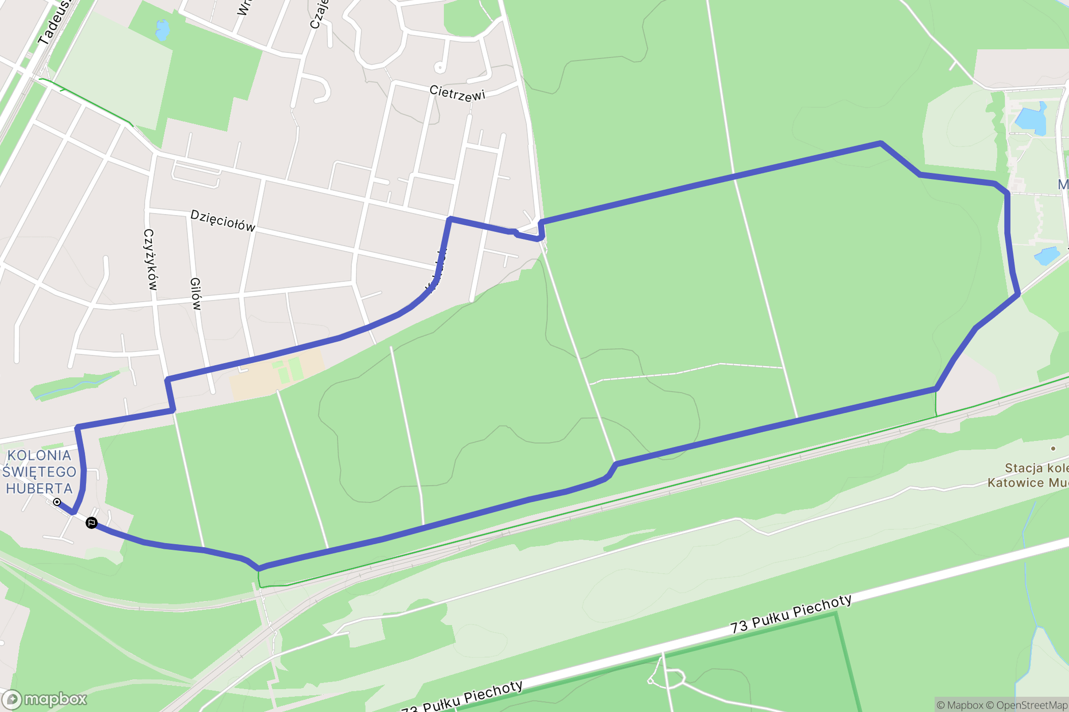 Katowice: mapa trasy - Poland