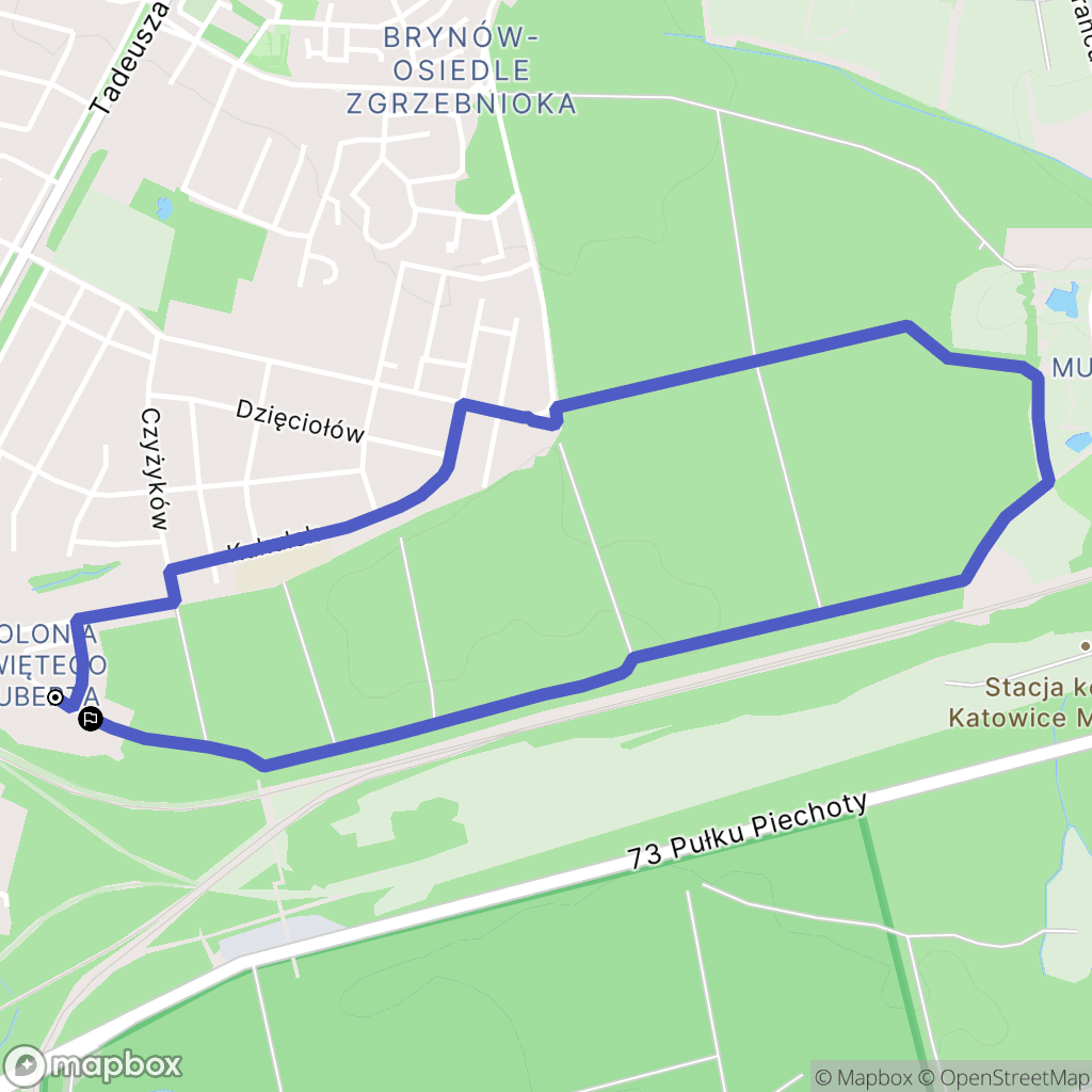 Katowice: mapa trasy - Poland