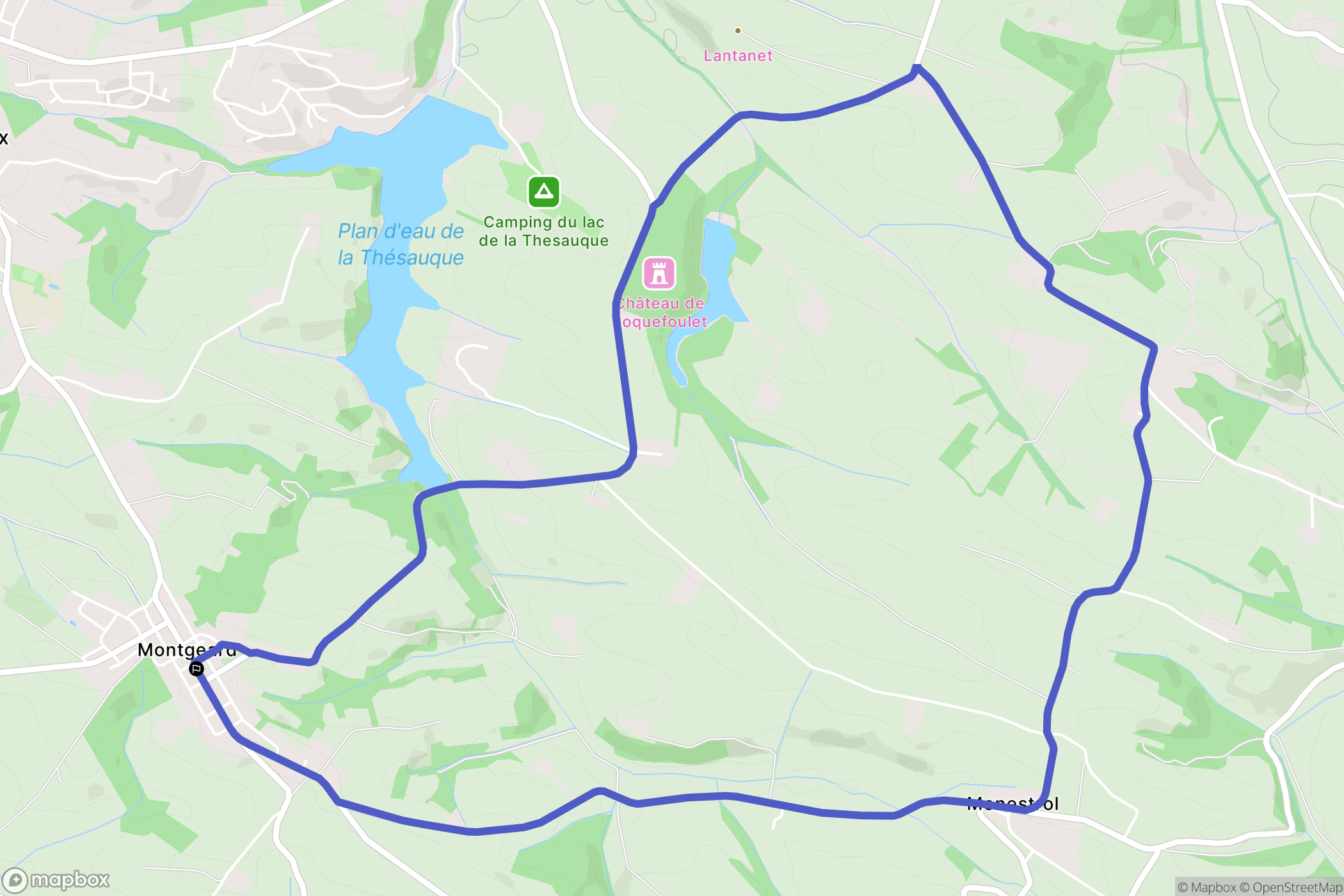 Montgeard : carte du parcours de randonnée - France
