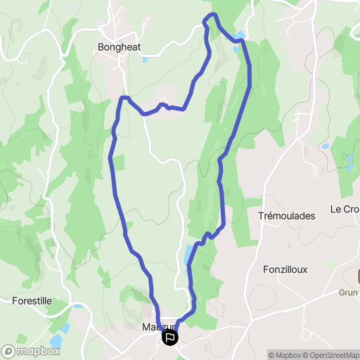 Mauzun : carte du parcours de randonnée - France