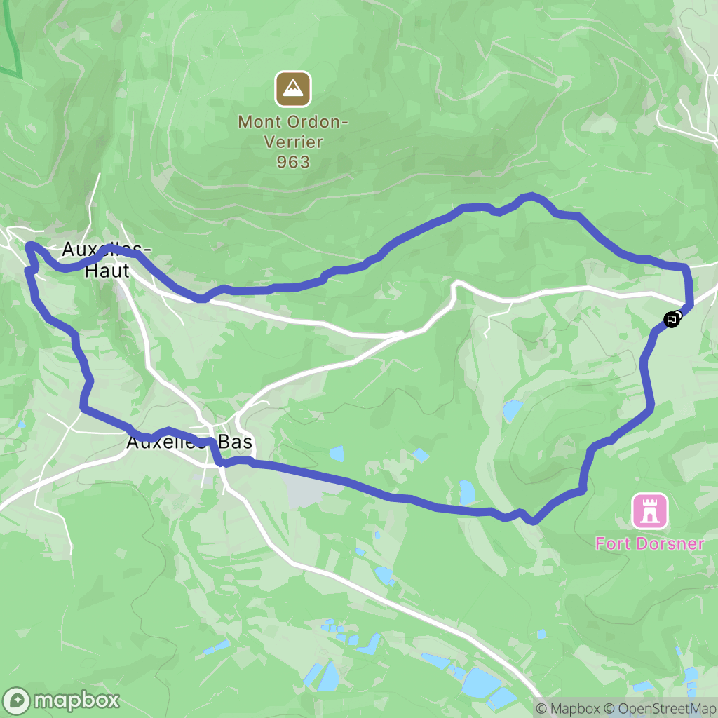 Giromagny : carte du parcours de randonnée - France