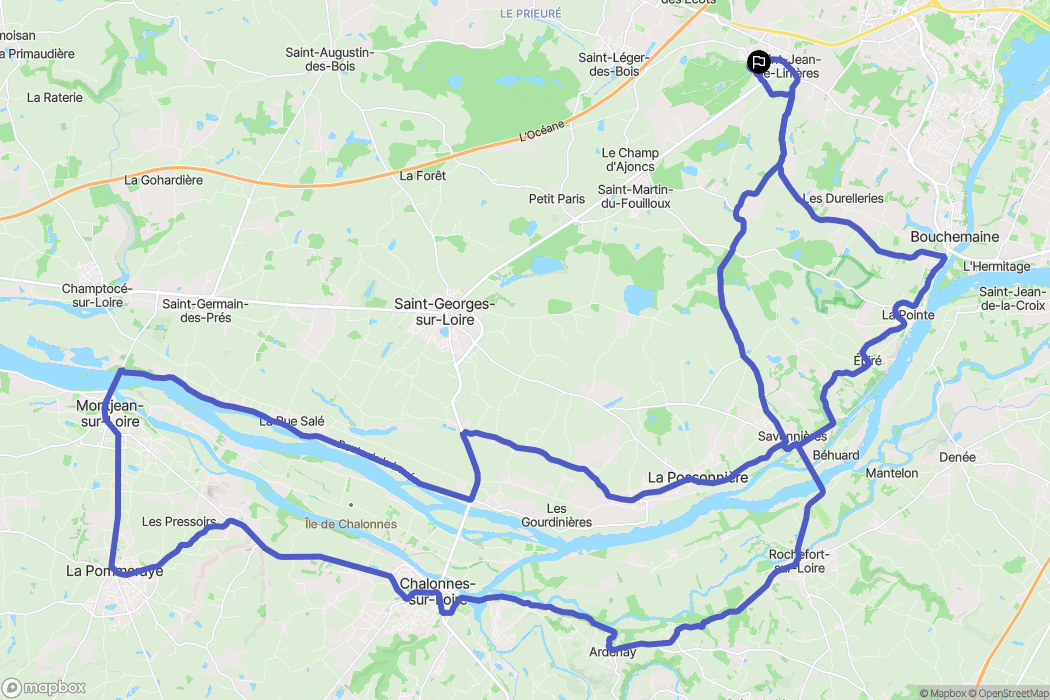Saint-Léger-de-Linières : carte du parcours de randonnée - France