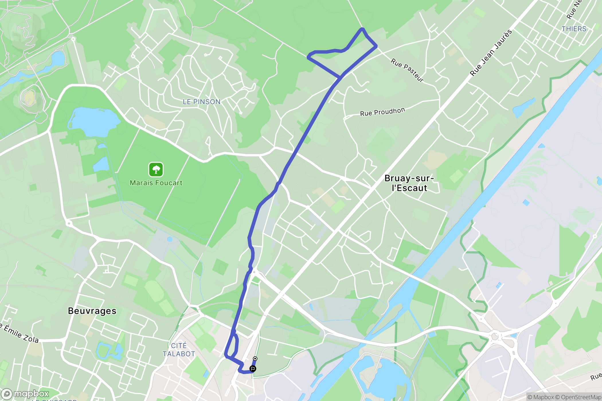 Bruay-sur-l'Escaut : carte du parcours de randonnée - France