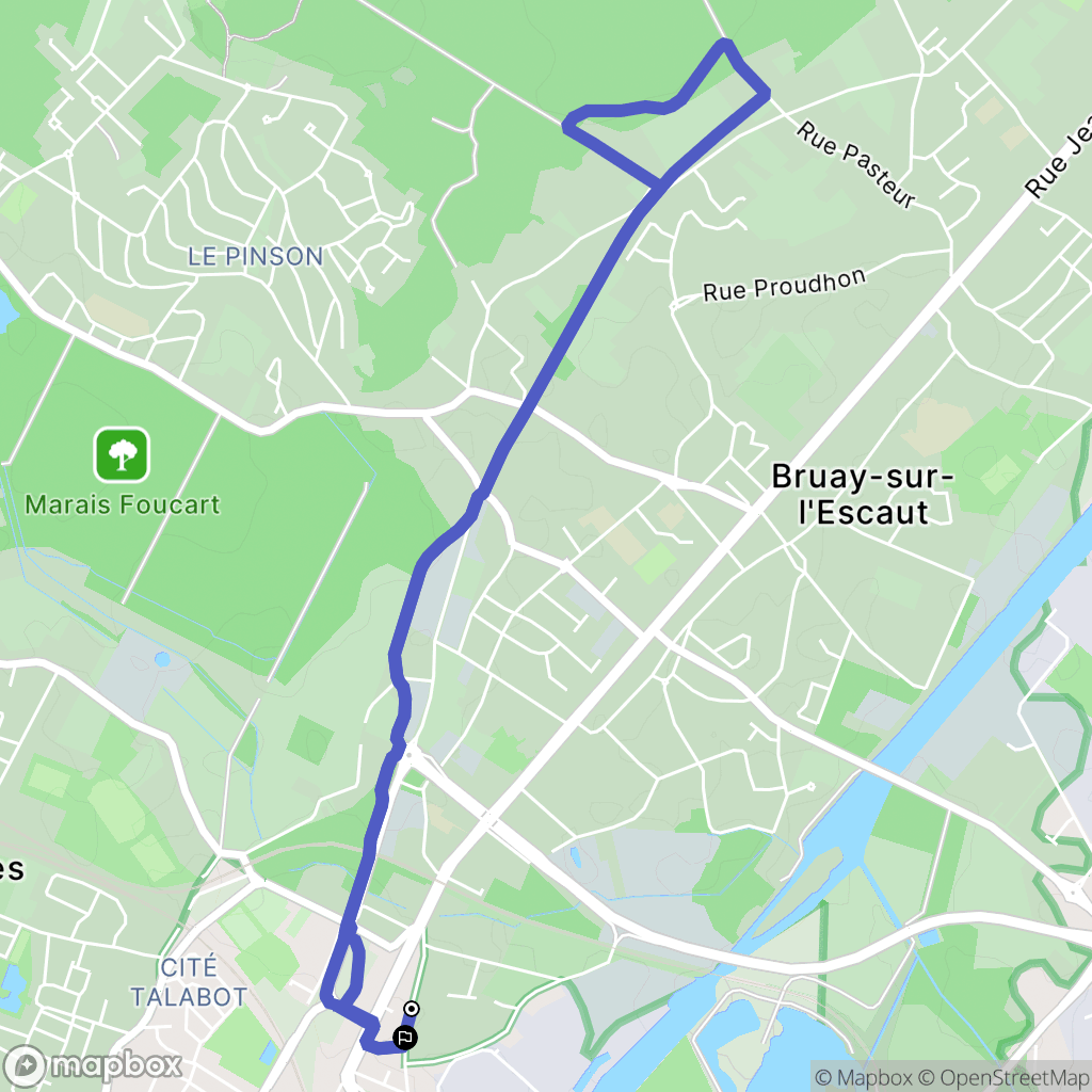 Bruay-sur-l'Escaut : carte du parcours de randonnée - France