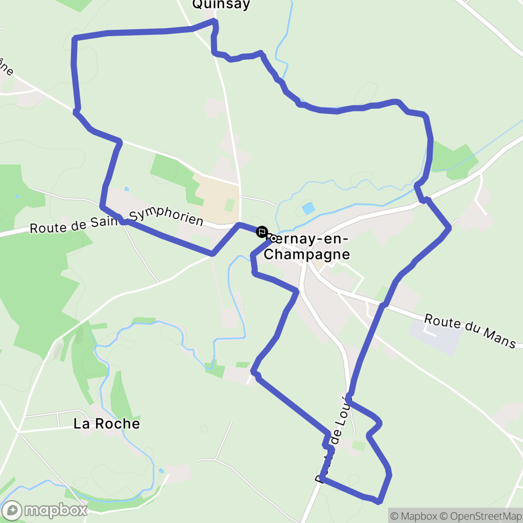 Bernay-Neuvy-en-Champagne : carte du parcours de randonnée - France