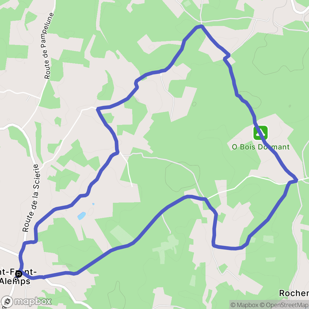 Saint-Front-d'Alemps : carte du parcours de randonnée - France