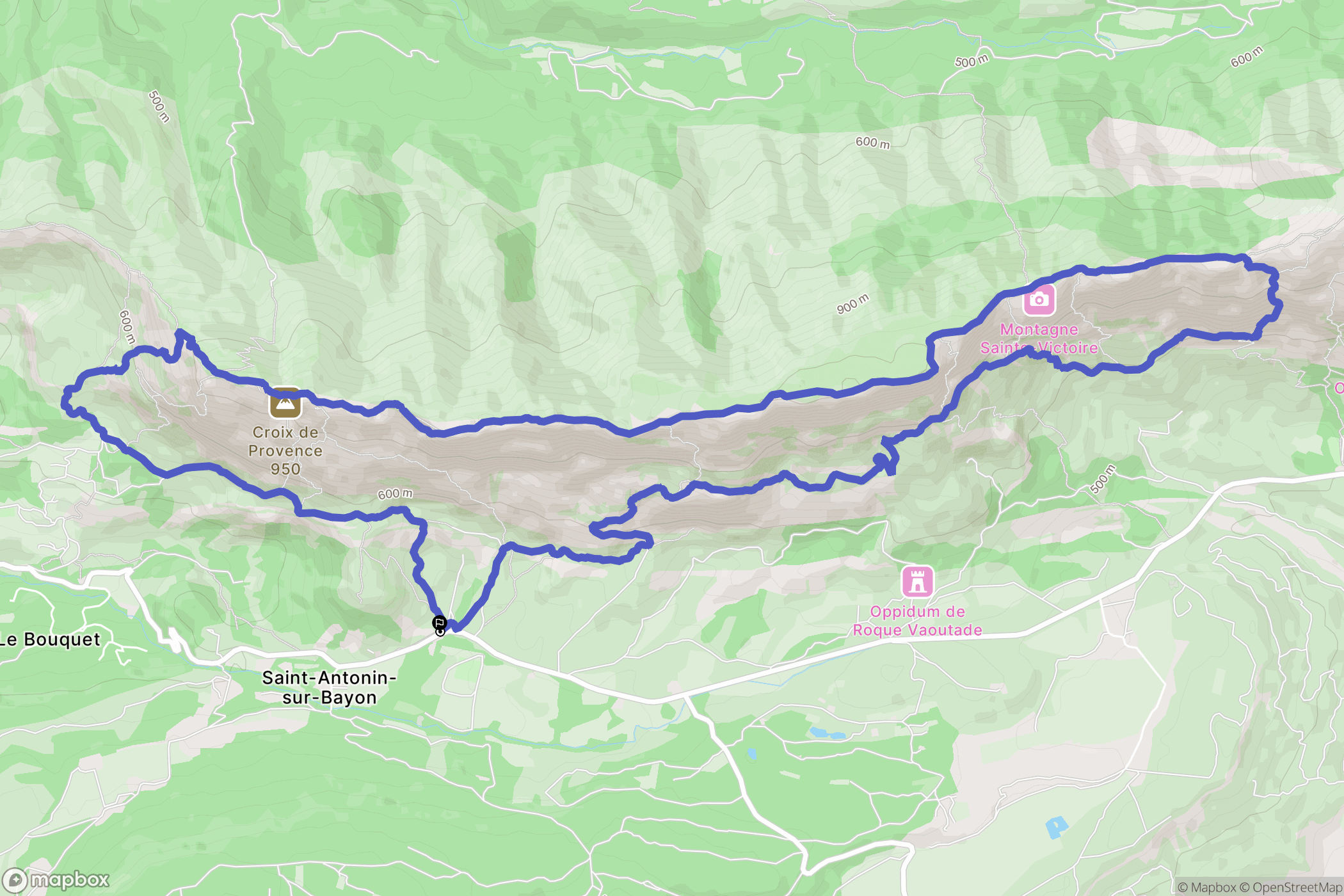 Saint-Antonin-sur-Bayon : carte du parcours de randonnée - France