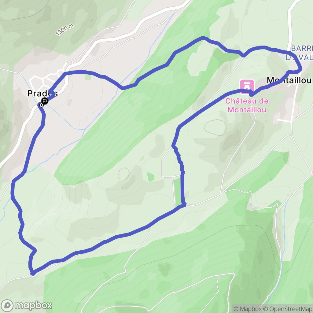 Prades : carte du parcours de randonnée - France