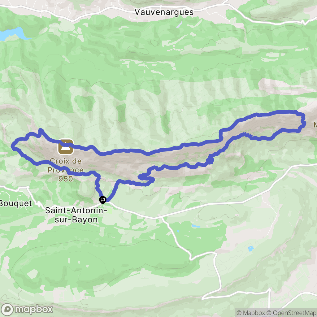 Saint-Antonin-sur-Bayon : carte du parcours de randonnée - France