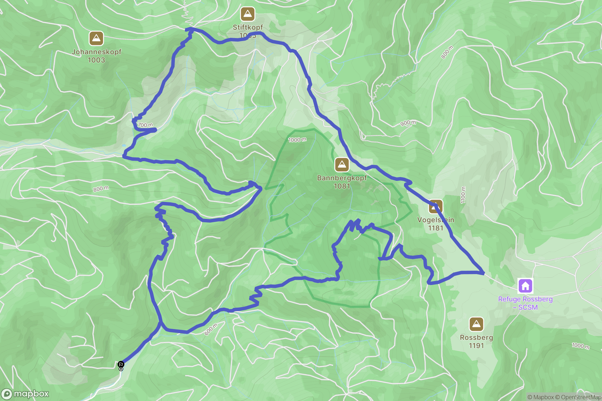 Wegscheid : carte du parcours de randonnée - France