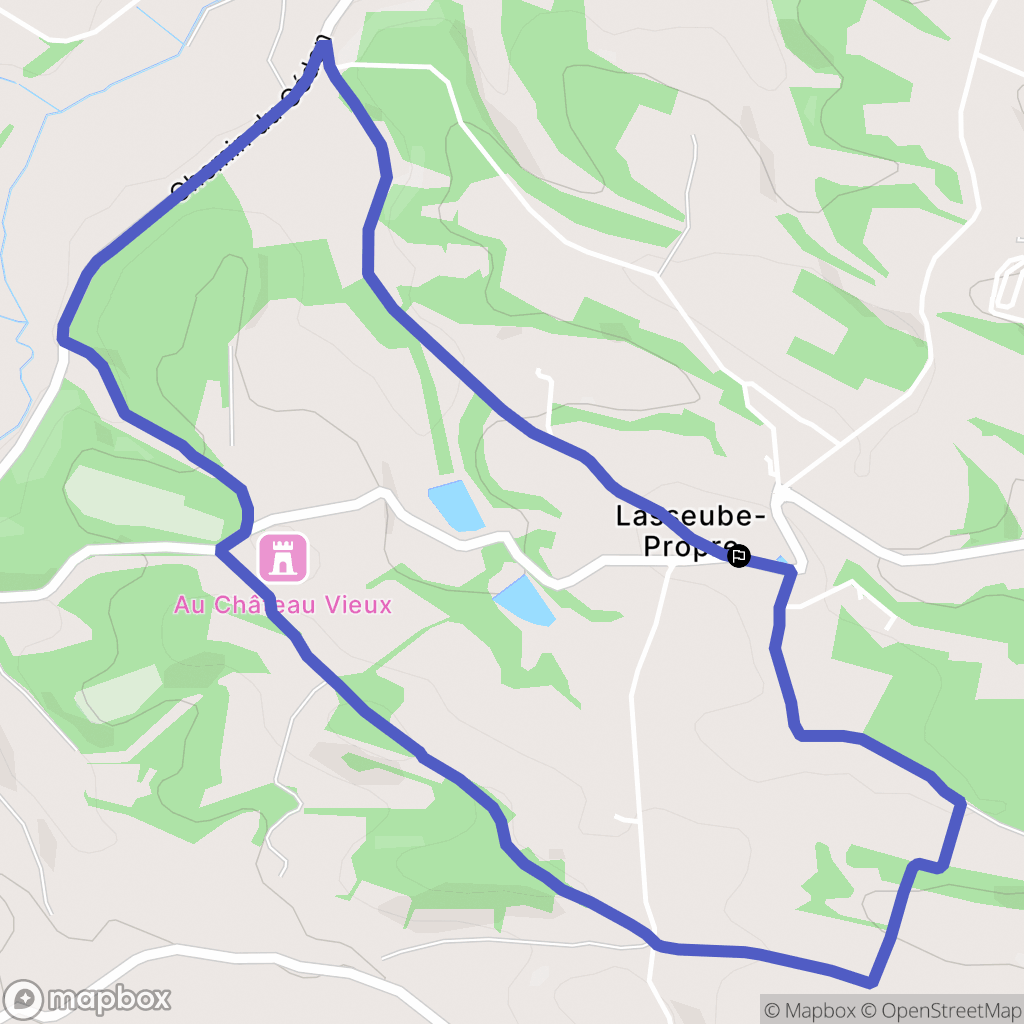 Lasseube-Propre : carte du parcours de randonnée - France