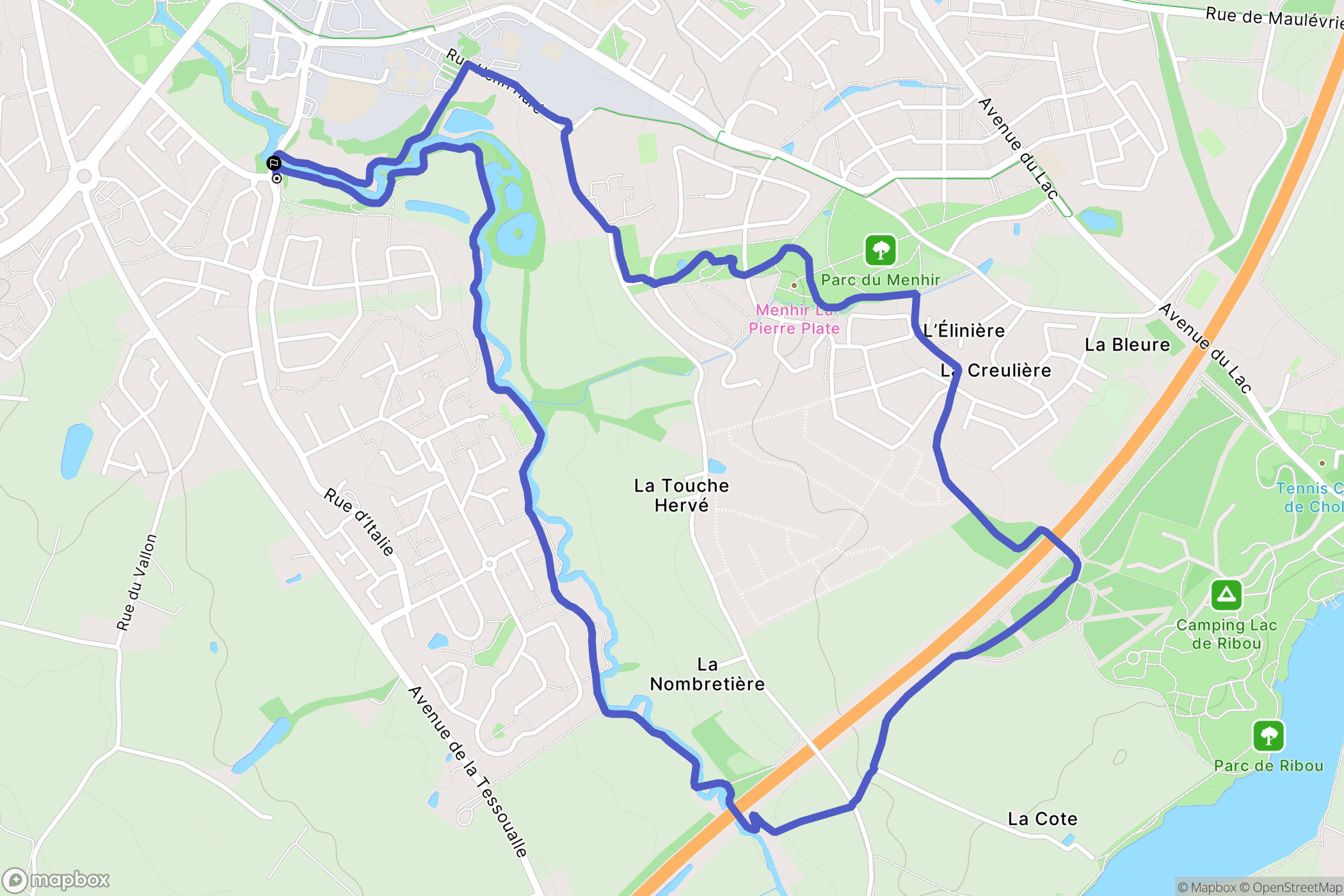 Cholet : carte du parcours de randonnée - France