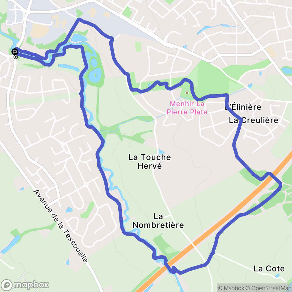 Cholet : carte du parcours de randonnée - France