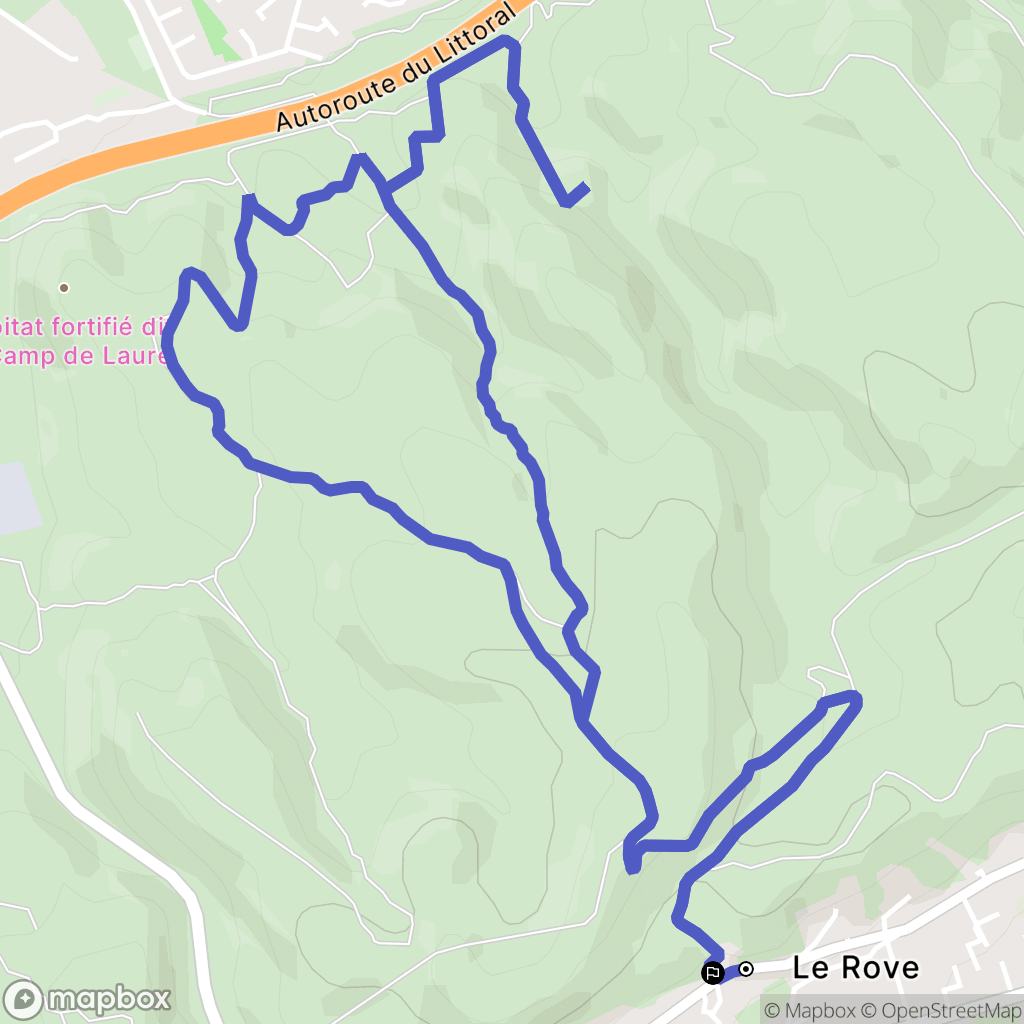 Le Rove : carte du parcours de randonnée - France