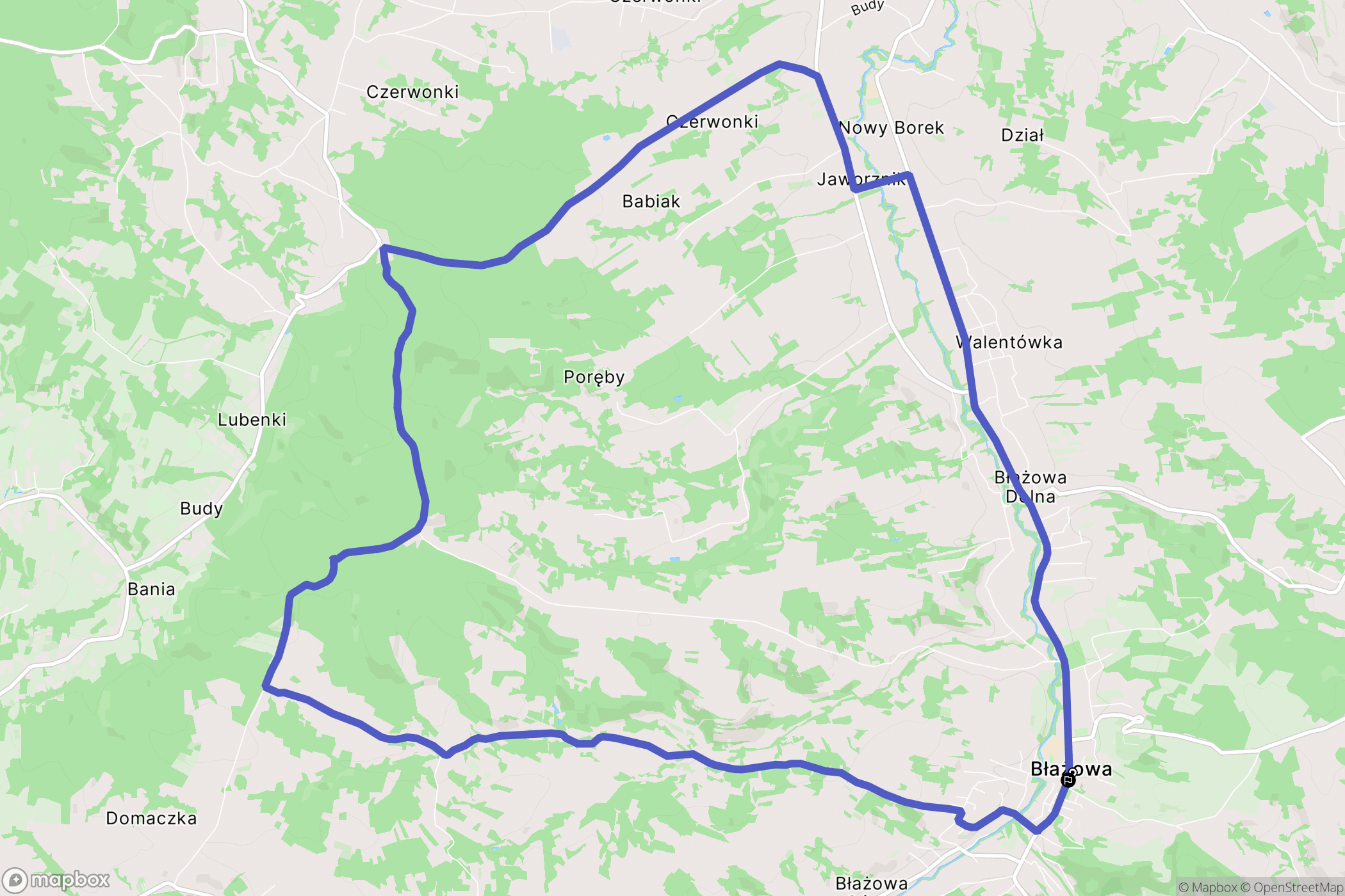 Błażowa: mapa trasy - Poland
