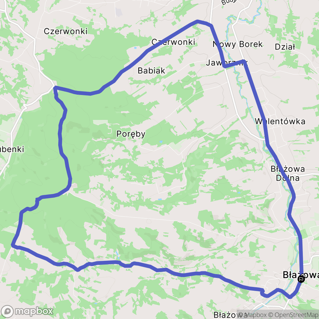 Błażowa: mapa trasy - Poland