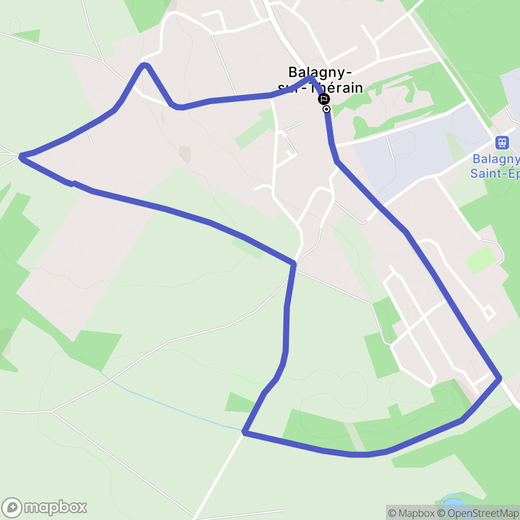 Balagny-sur-Thérain : carte du parcours de randonnée - France
