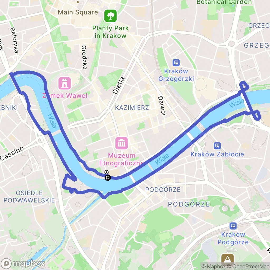 Kraków: mapa trasy - Poland