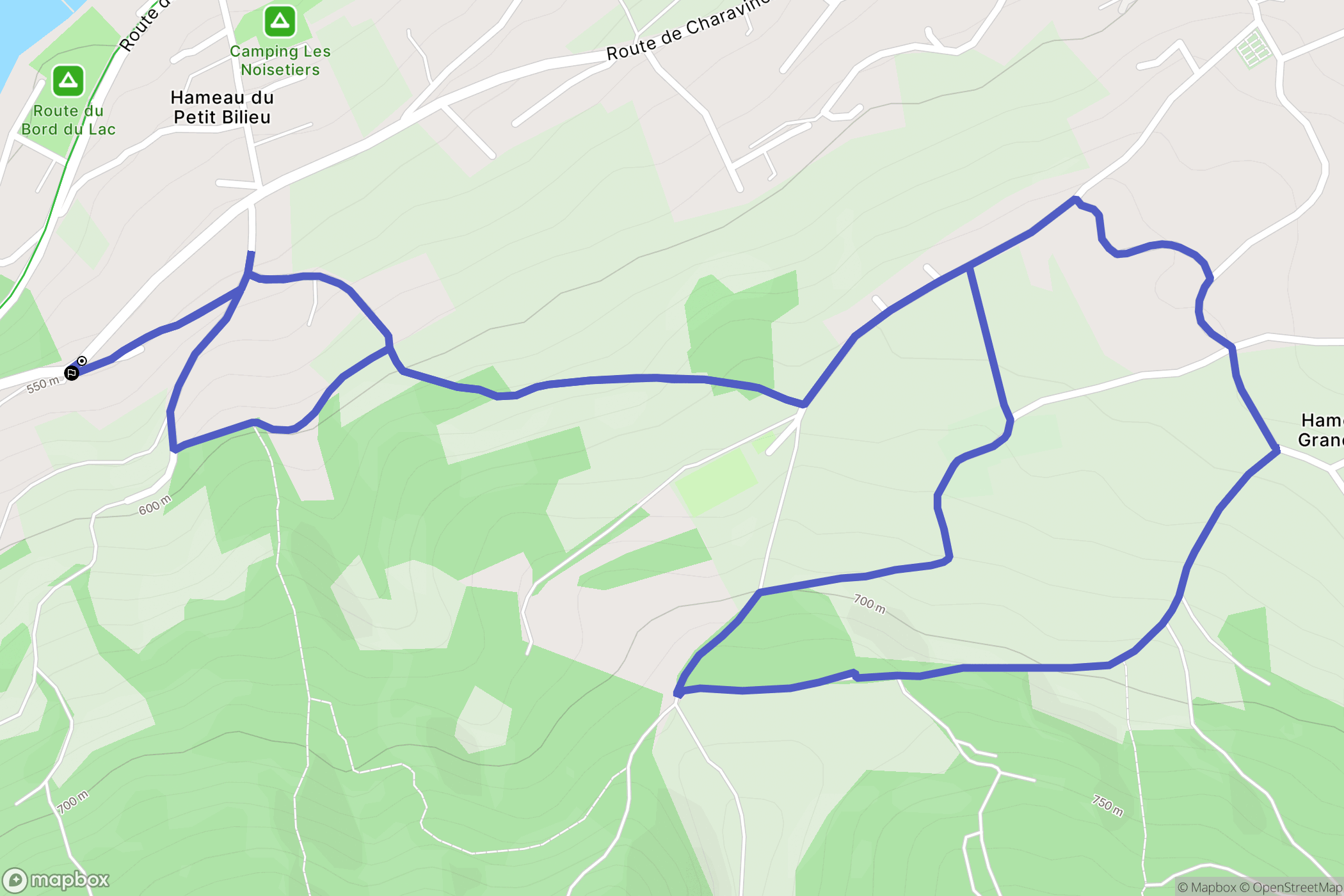 Bilieu : carte du parcours de randonnée - France