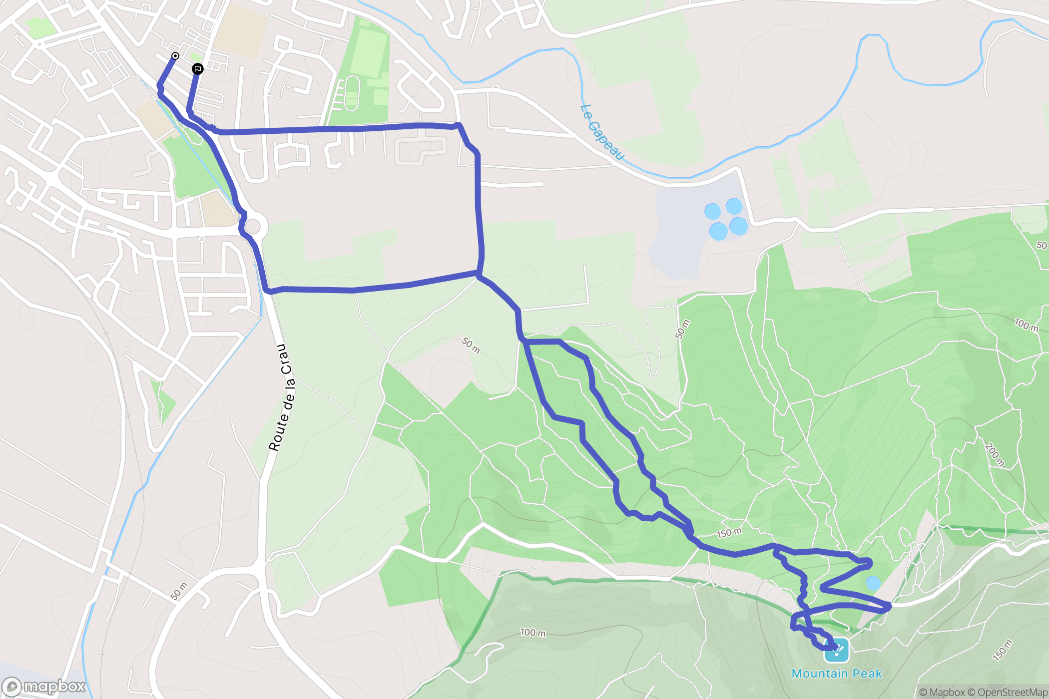 La Crau : carte du parcours de randonnée - France