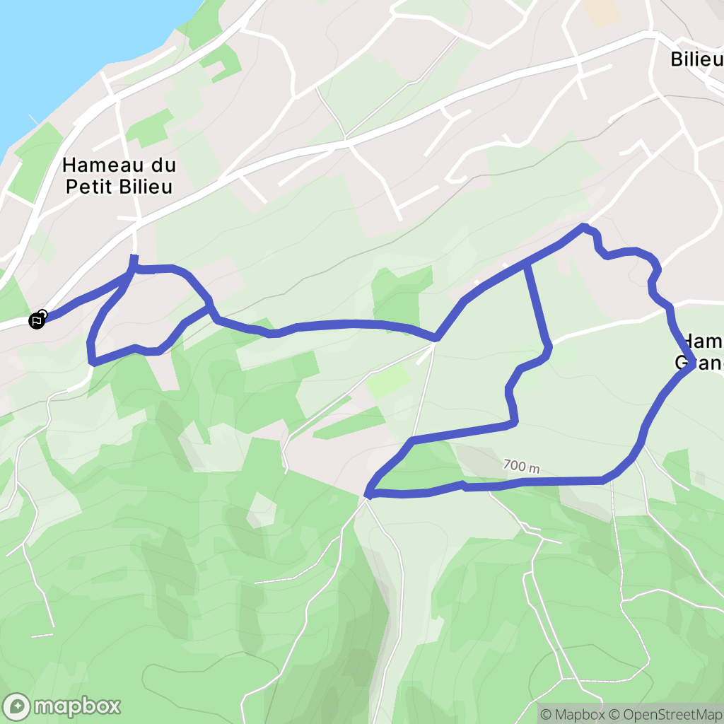 Bilieu : carte du parcours de randonnée - France