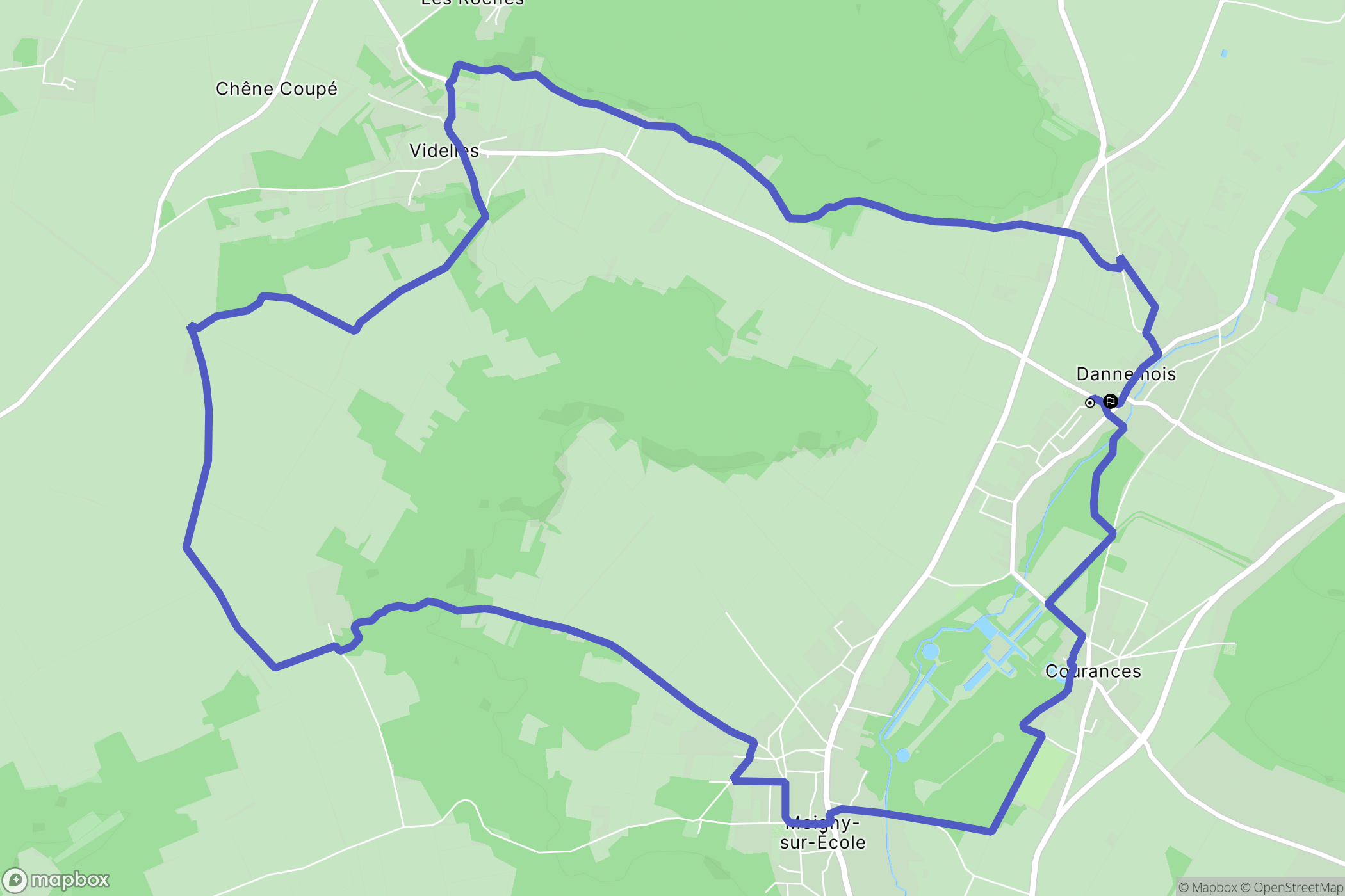 Dannemois : carte du parcours de randonnée - France
