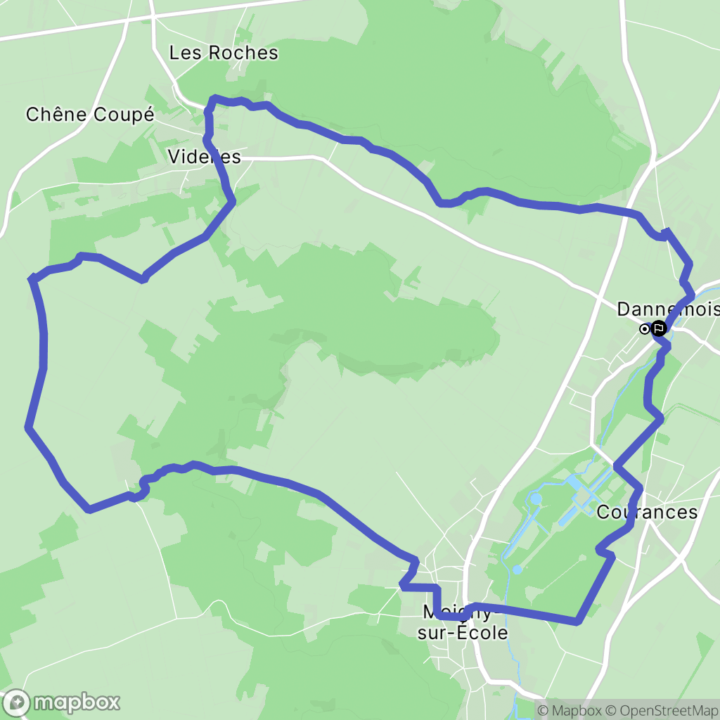 Dannemois : carte du parcours de randonnée - France