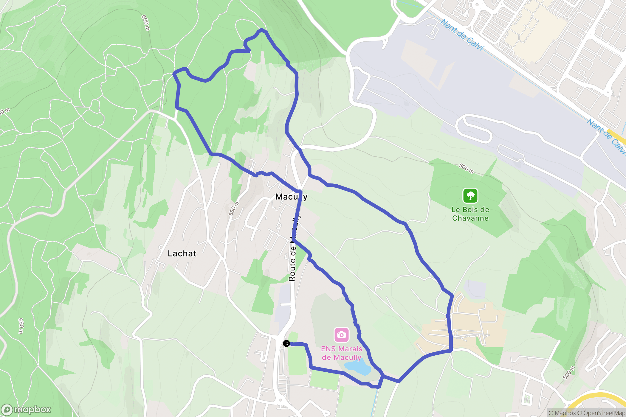 Poisy : carte du parcours de randonnée - France