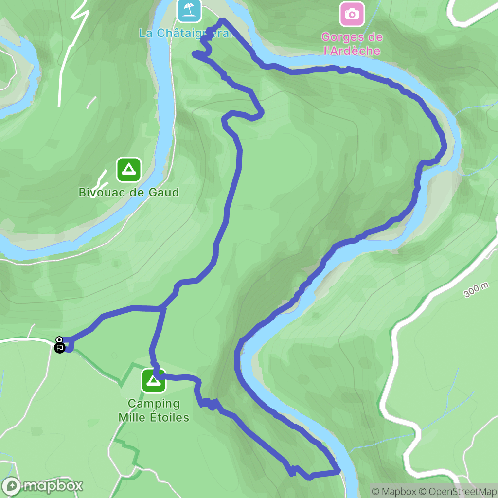 Labastide-de-Virac : carte du parcours de randonnée - France