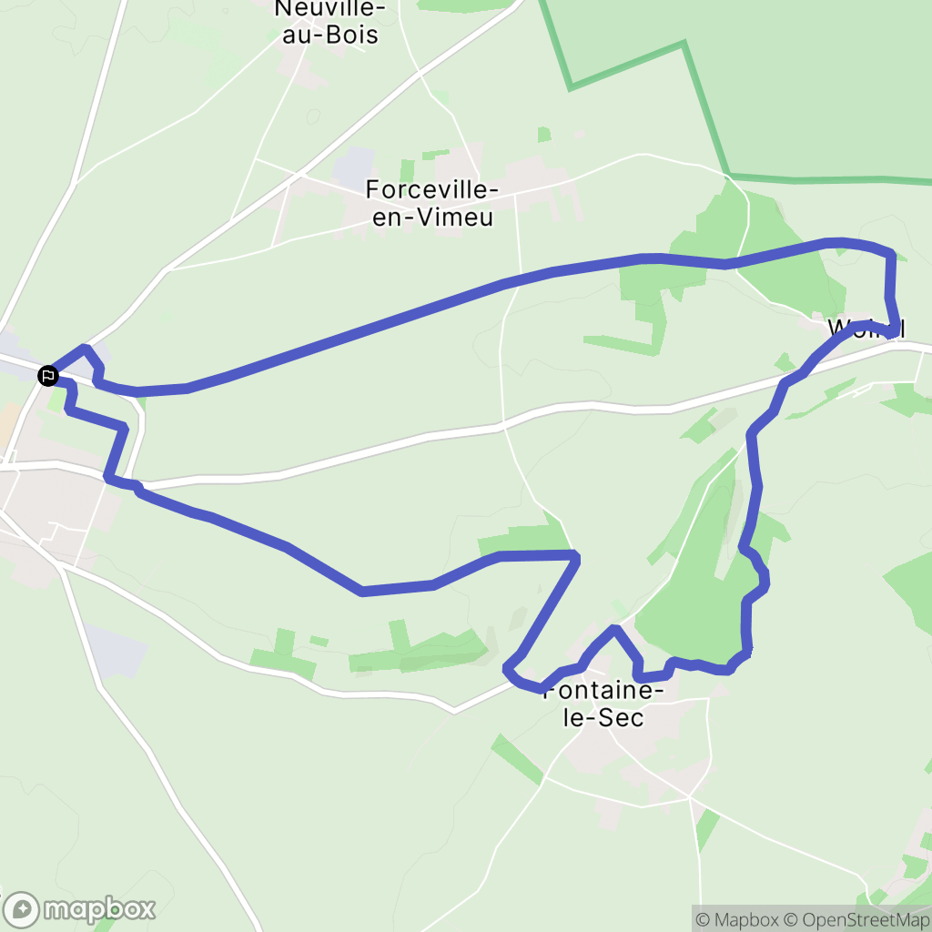 Oisemont : carte du parcours de randonnée - France