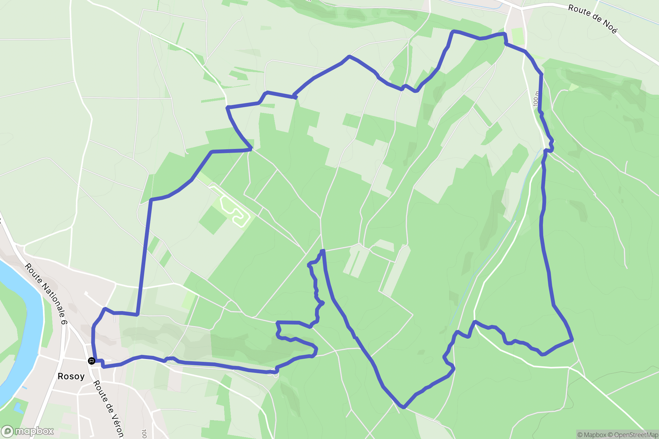 Rosoy : carte du parcours de randonnée - France