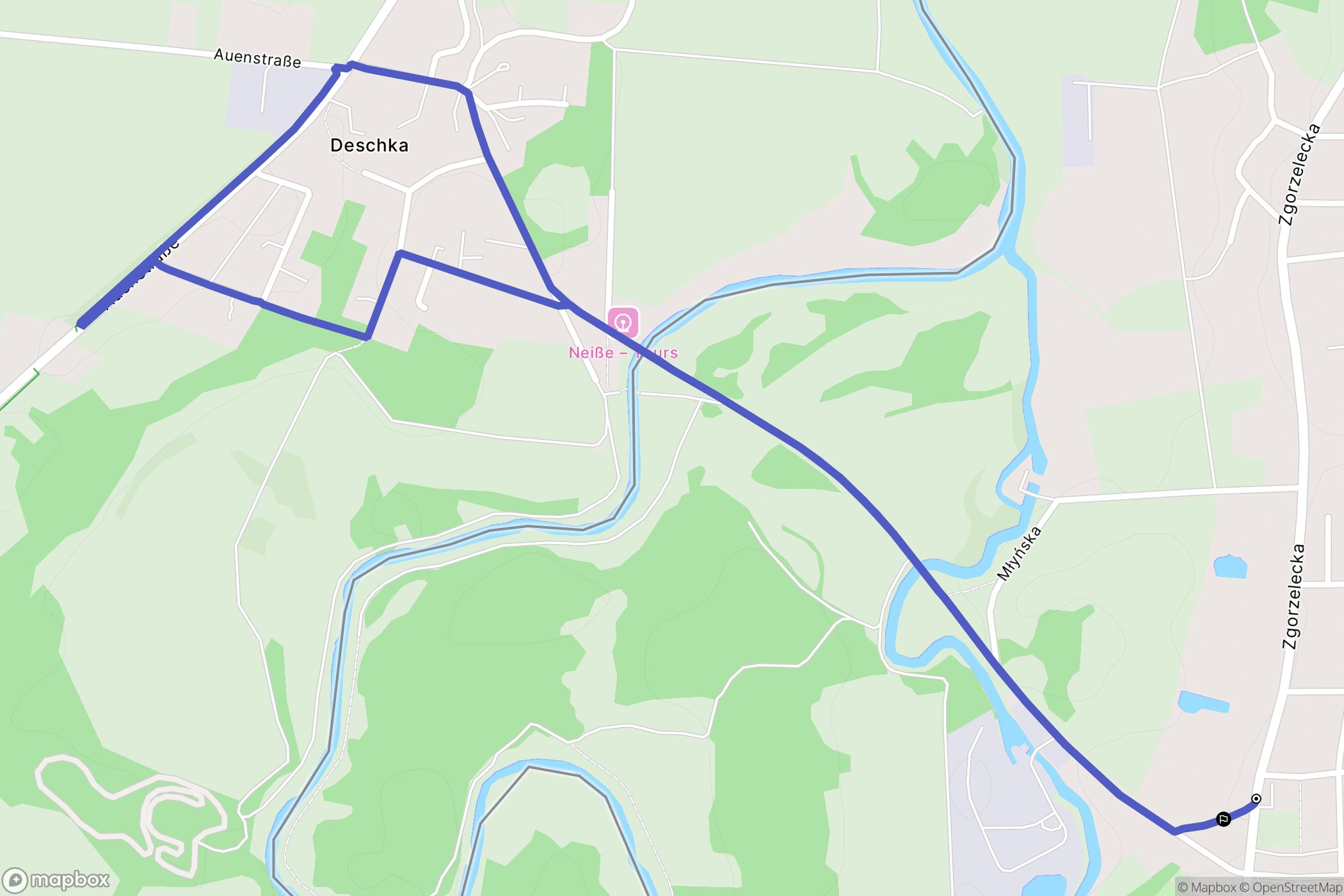 Pieńsk: mapa trasy - Poland