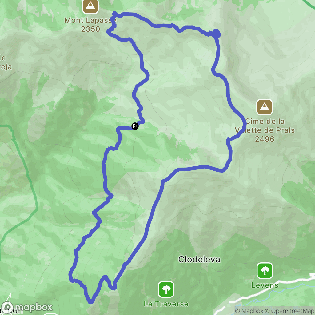 Belvédère : carte du parcours de randonnée - France