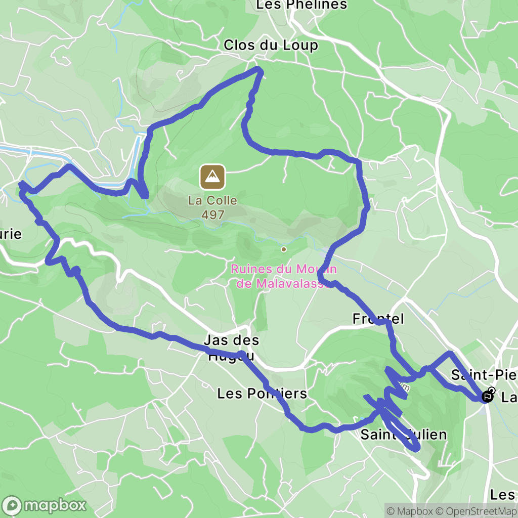 Saint-Julien : carte du parcours de randonnée - France