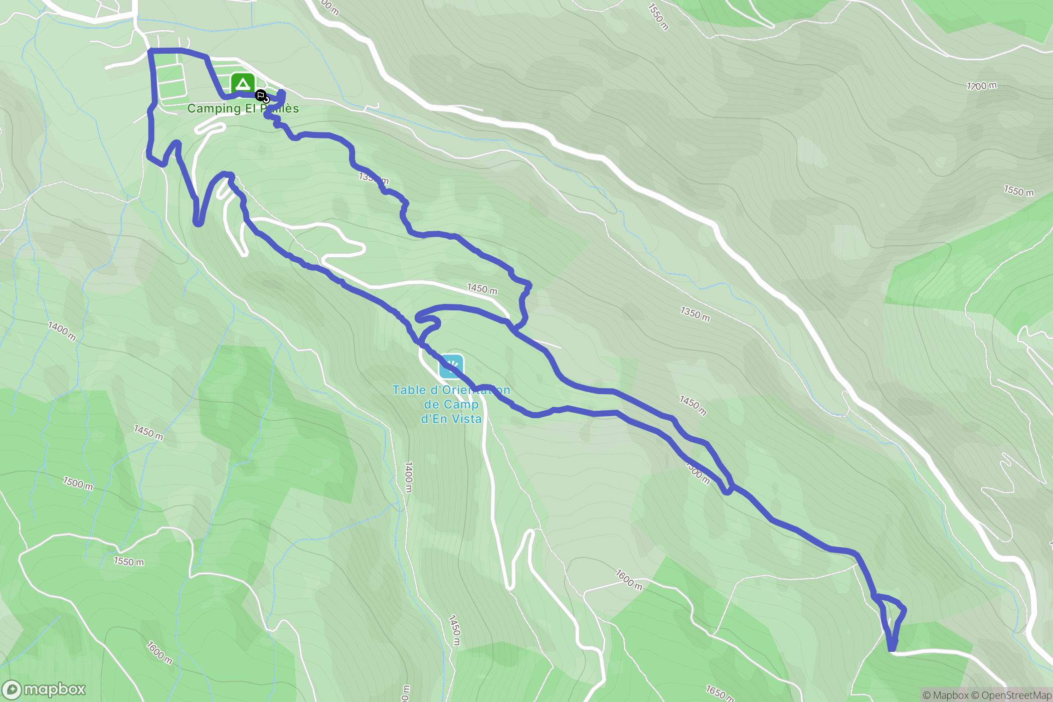 Osséja : carte du parcours de randonnée - France
