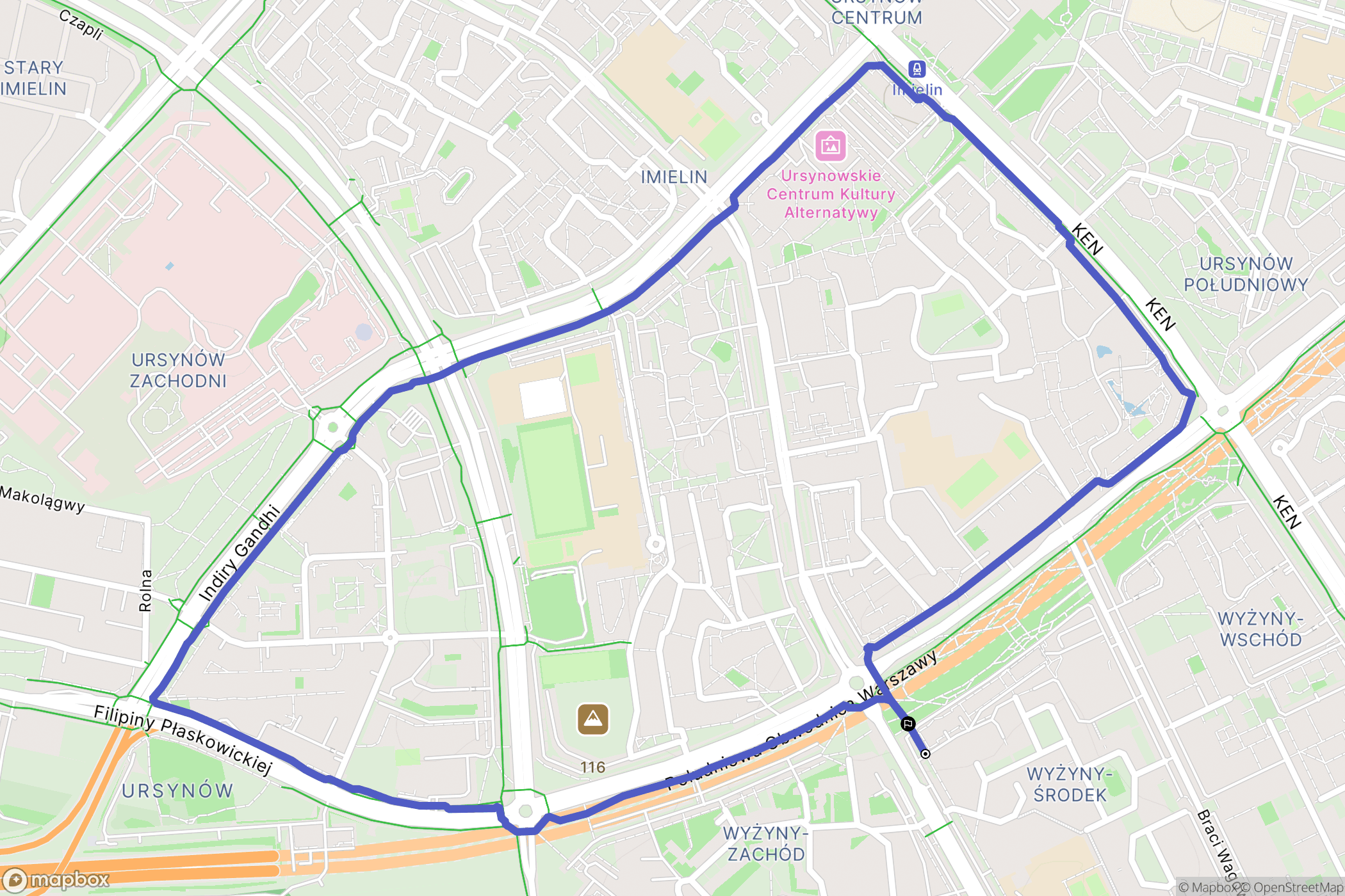Warszawa: mapa trasy - Poland