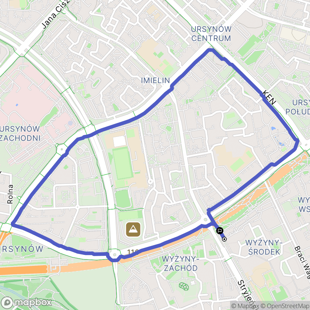 Warszawa: mapa trasy - Poland