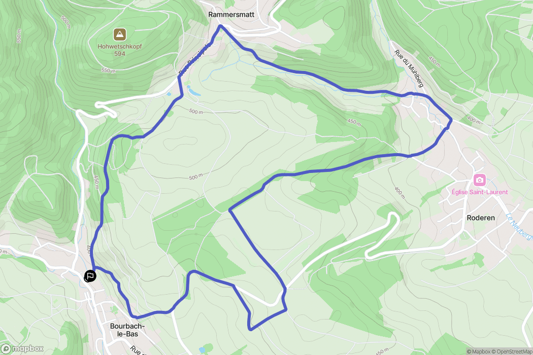 Bourbach-le-Bas : carte du parcours de randonnée - France