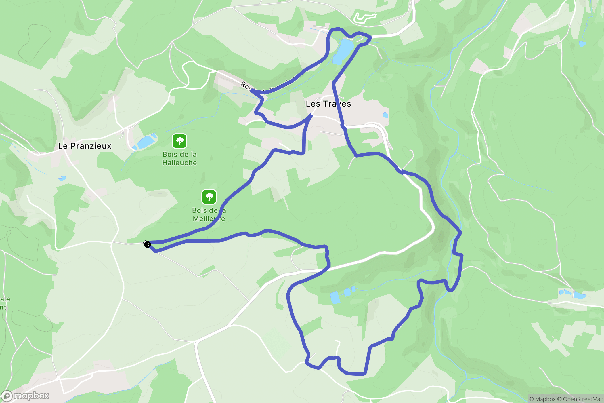 Bellefontaine : carte du parcours de randonnée - France