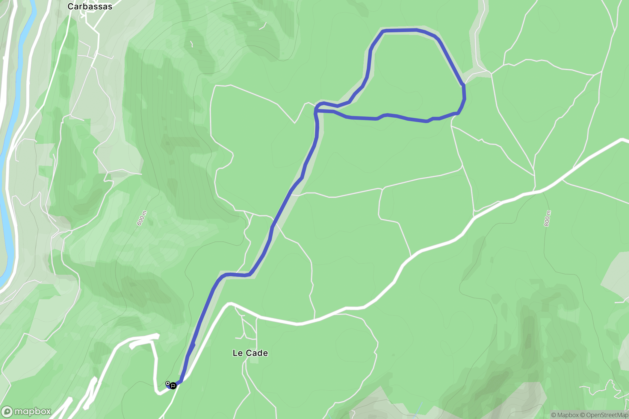 Millau : carte du parcours de randonnée - France
