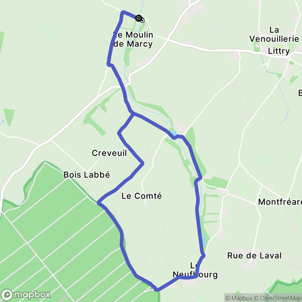 Le Molay-Littry : carte du parcours de randonnée - France