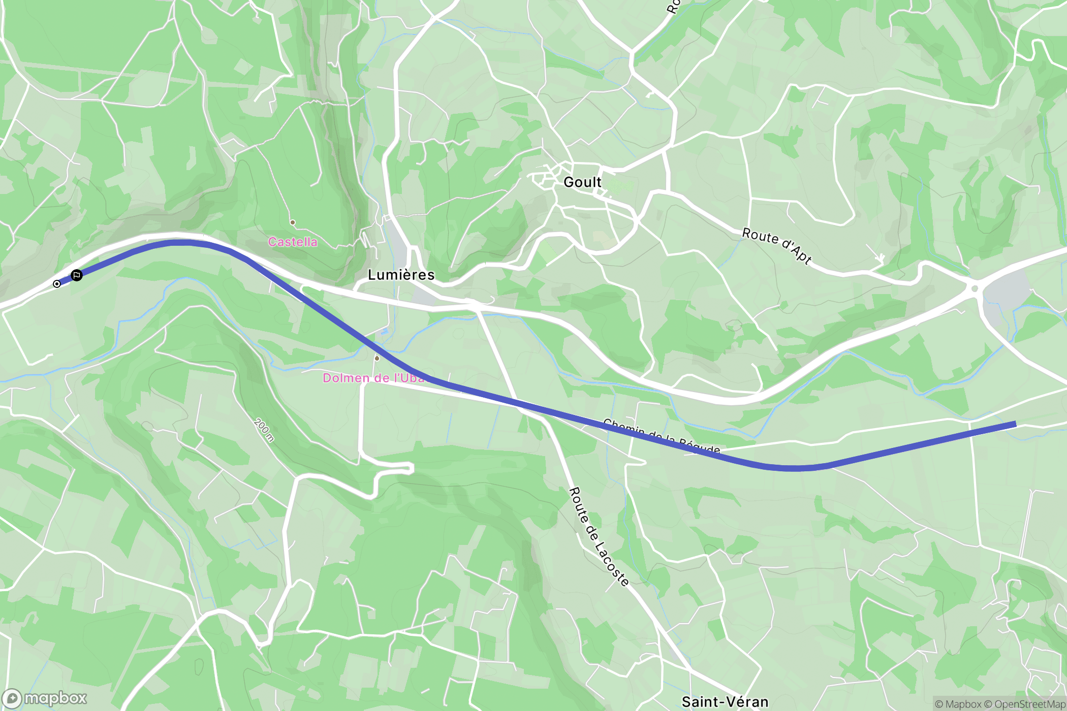 Beaumettes : carte du parcours de randonnée - France